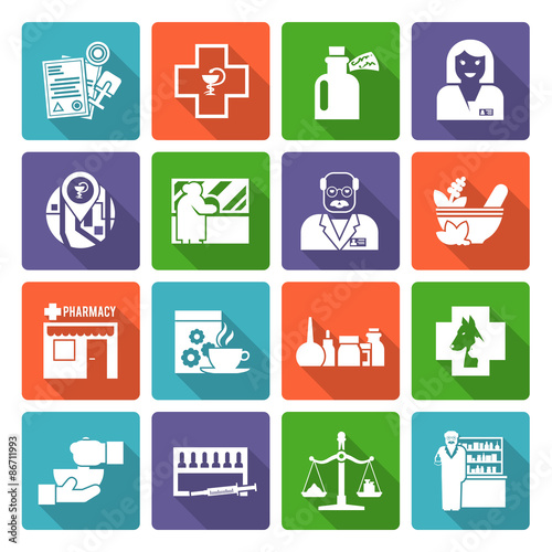 Pharmacist Icons Set