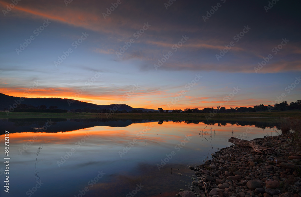 Sunset over Boorooberongal Lake Penrith