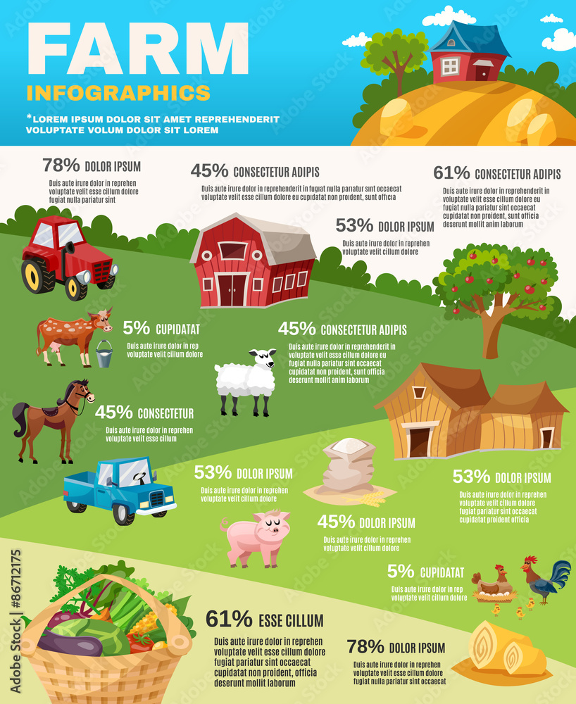 Farm Infographics Set
