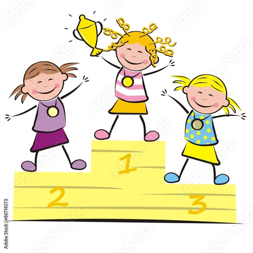podium, girls