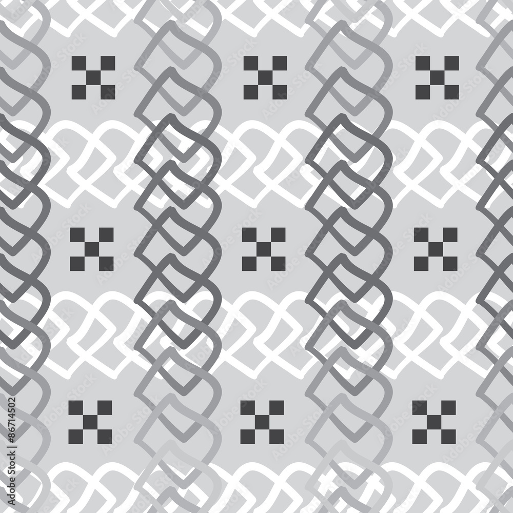 Vector black and white seamless pattern. Monochrome ornament stylish background. Vector repeating texture. Modern graphic design