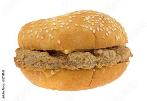 Cheeseburger on sesame seed bun