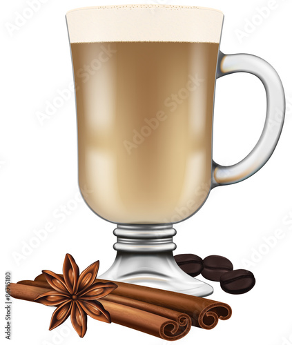 Capuccino. Photo-realistic vector illustration.
