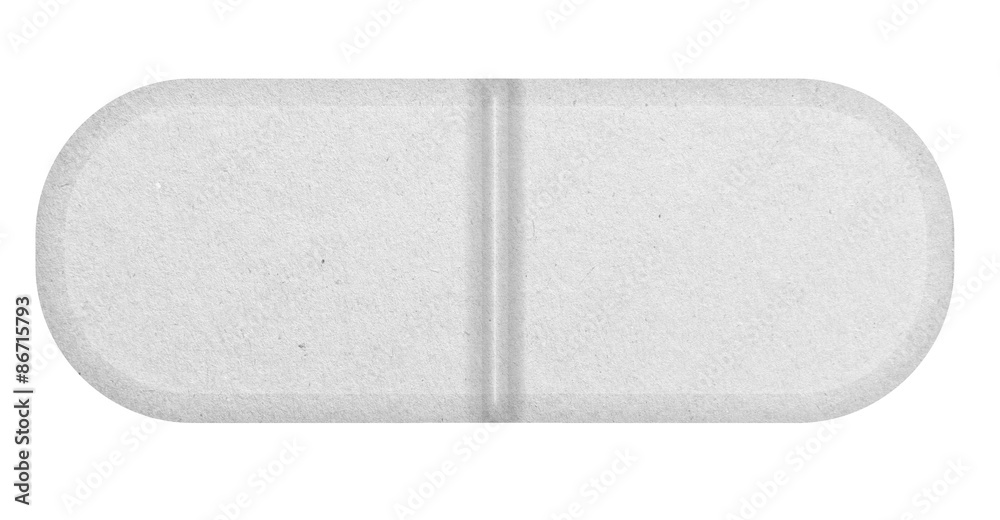 White pill isolated on white White pill isolated on white