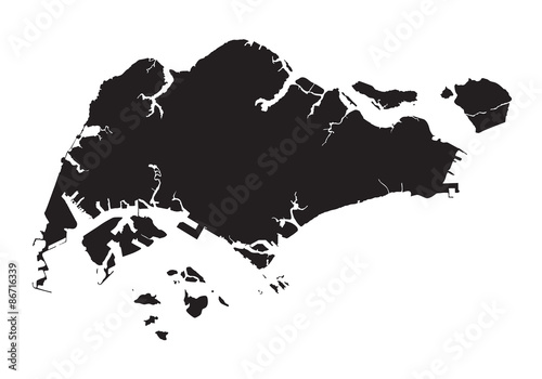 black map of Singapore