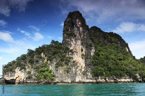 rocky mountain landscape of the island in the sea © kichigin19