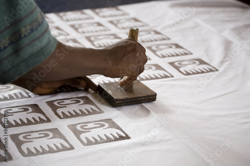 Man Stamping Batik