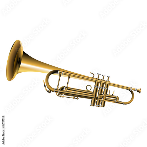 trumpet one isolated object