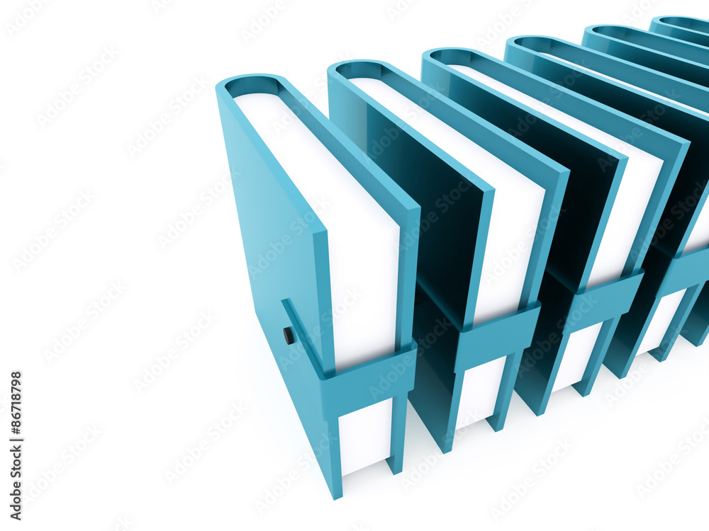 Blue office buletins books rendered Blue office buletins books rendered