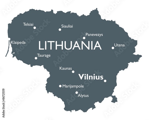 Canvas Print Lithuania map