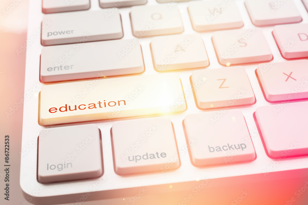 Light from EDUCATION button of computer keyboard Stock Photo | Adobe Stock