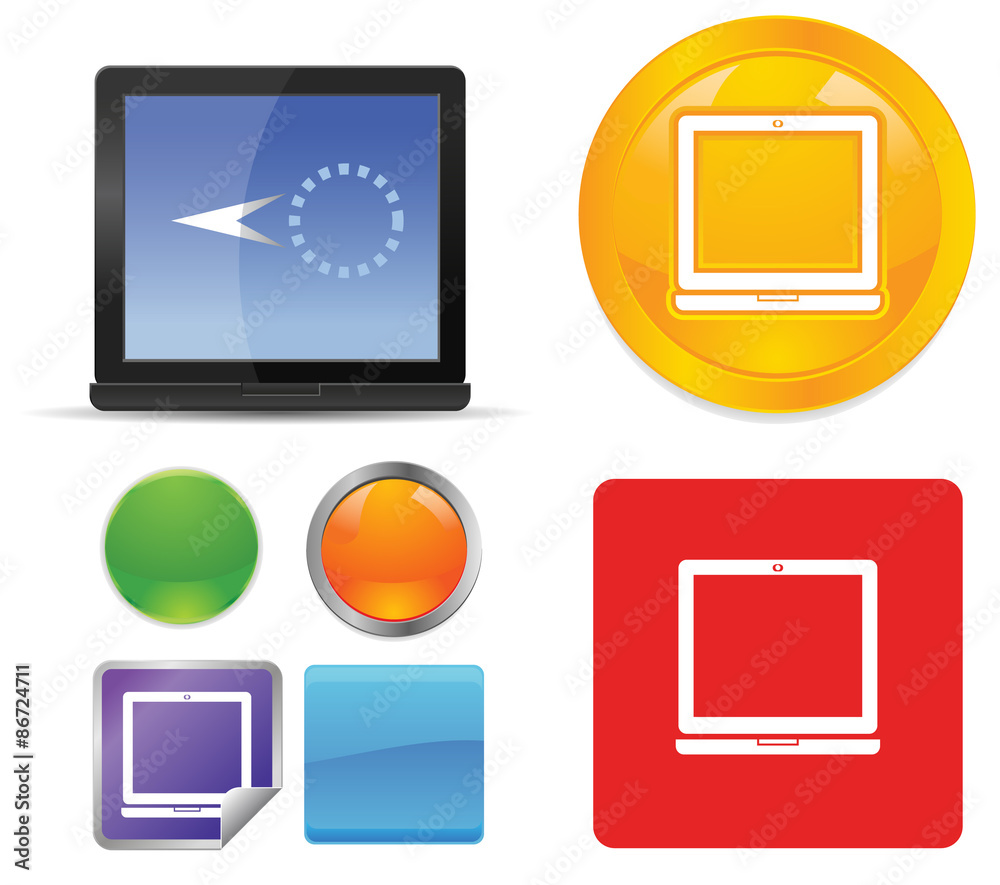 Laptop vector icon image Laptop vector icon image