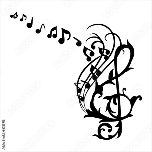 Music Notes Wall Decal Vector Illustration