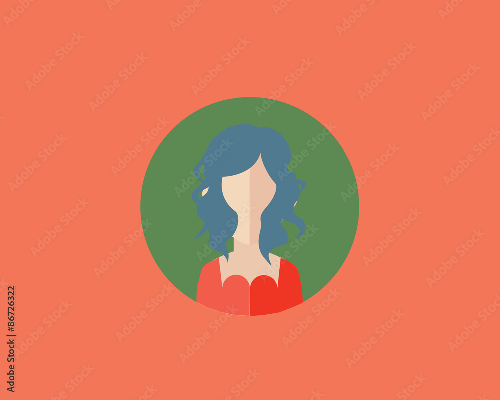 Flat avatar icon on color background Flat avatar icon on color background