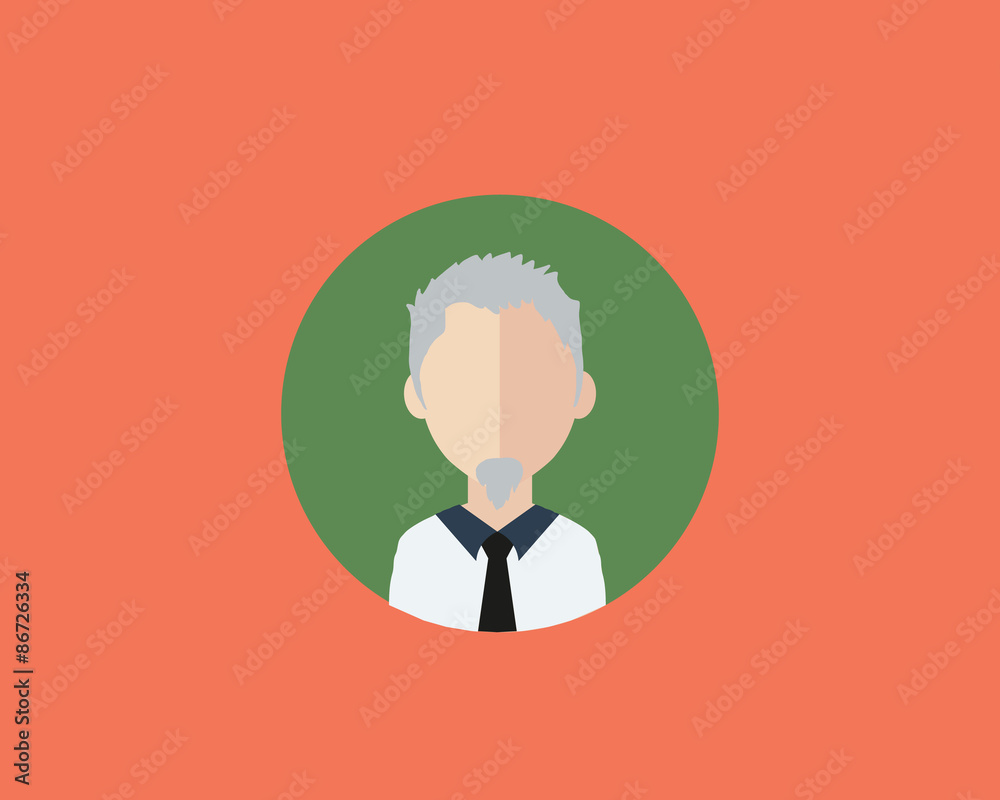 Flat avatar icon on color background Flat avatar icon on color background