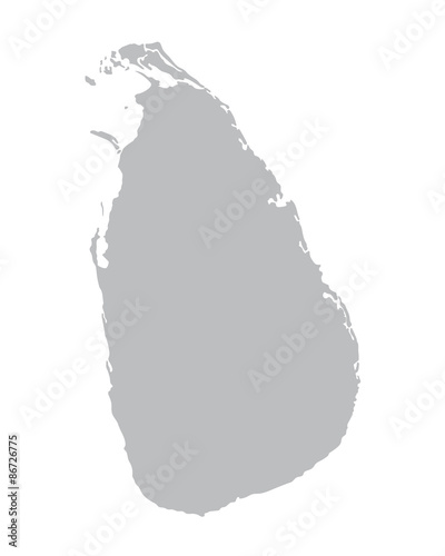 grey vector map of Sri Lanka