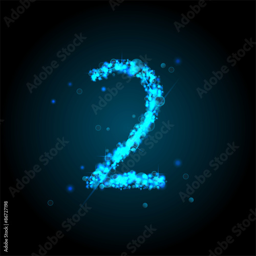 Number of light glittering stars illustration

