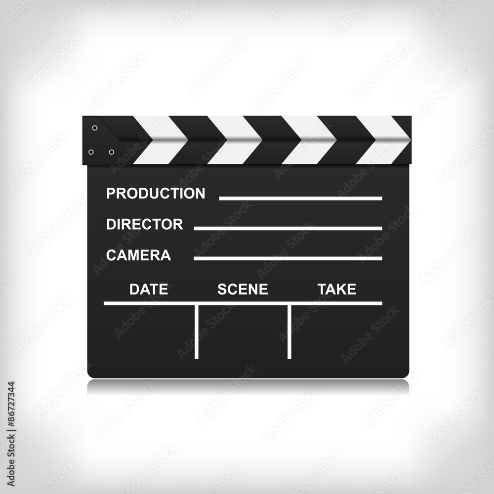 Obraz premium Black closed clapperboard vector