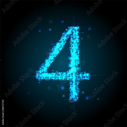 Number of light glittering stars illustration
