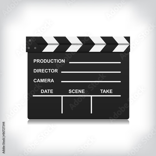Black closed clapperboard vector