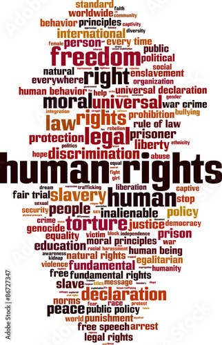Human rights word cloud concept. Vector illustration