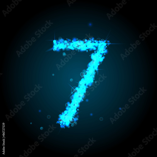 Number of light glittering stars illustration
