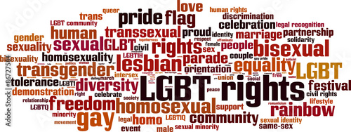 LGBT rights word cloud concept. Vector illustration