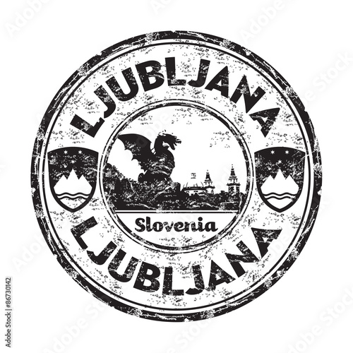 Ljubljana grunge rubber stamp