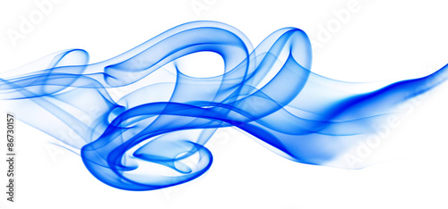 Blue smoke on white