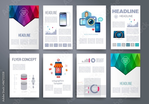 Templates. Design Set of Web, Mail, Brochures. Mobile