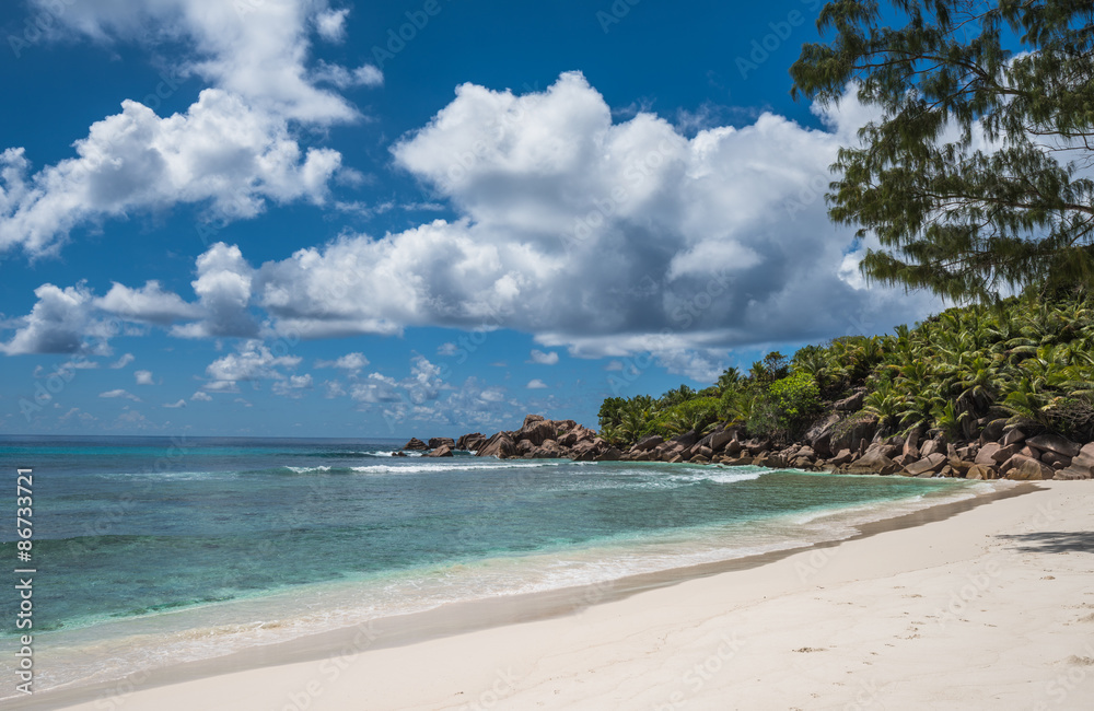 Anse Coco tropical beach, La Digue island, Seychelles