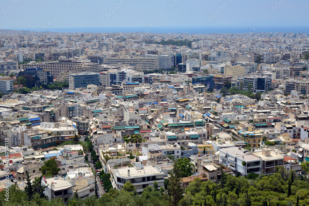 vue aérienne quartier de l'Acropole