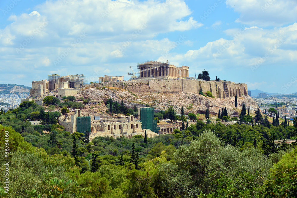 Vue générale sur la colline de l'Acropole