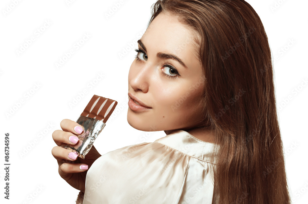 beautiful and lovely girl holding chocolate beautiful and lovely girl holding chocolate