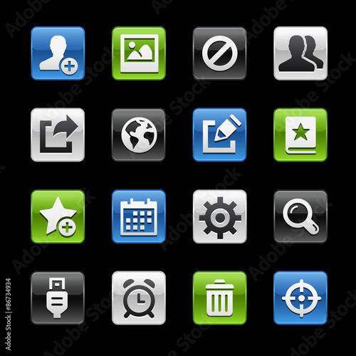 Communication Interface Glossy Buttons -- Gelbox Series