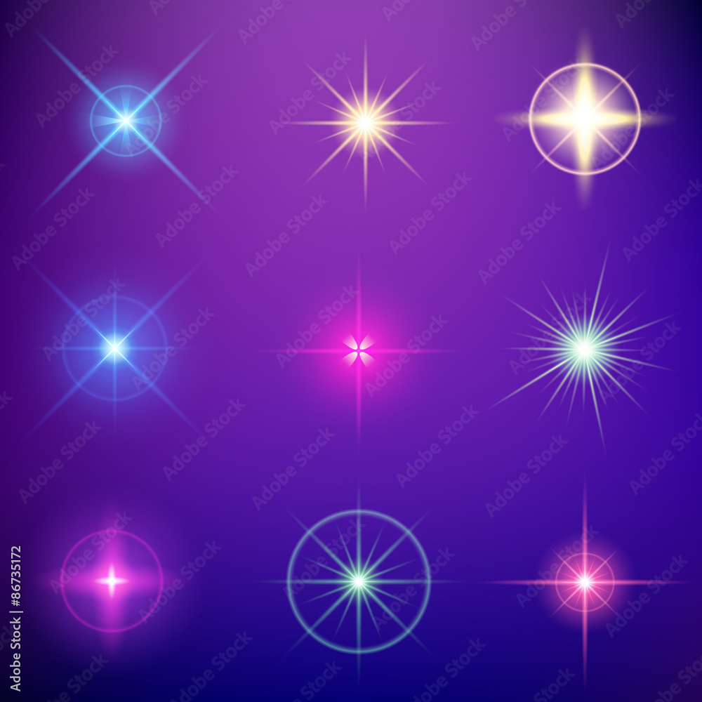 Creative concept Vector set of glow light effect stars bursts Creative concept Vector set of glow light effect stars bursts