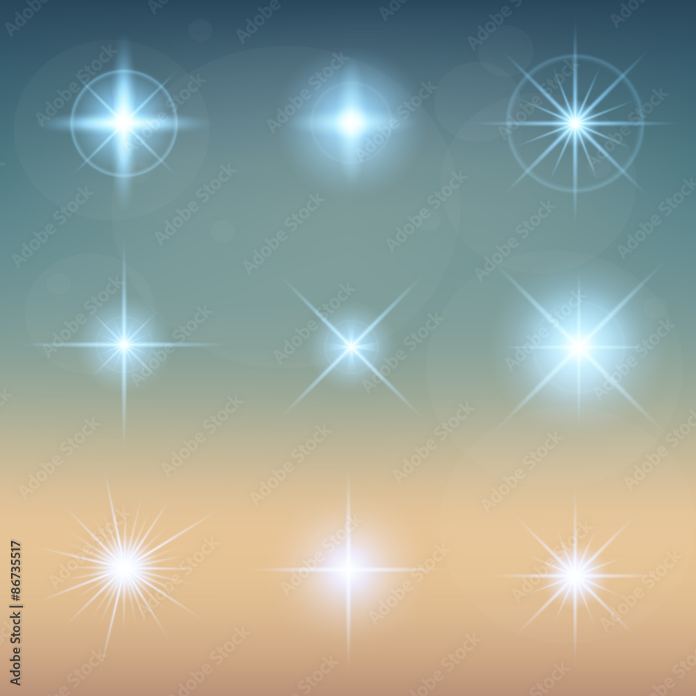 Creative concept Vector set of glow light effect stars bursts Creative concept Vector set of glow light effect stars bursts