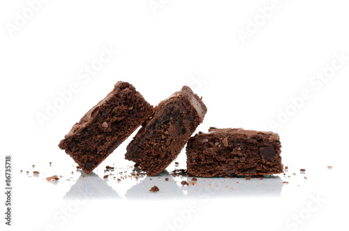 dessert brownies isolated on white background