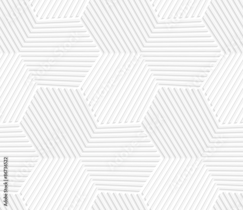3D white striped hexagons forming tetrapods