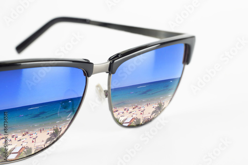 Sunglasses on white background