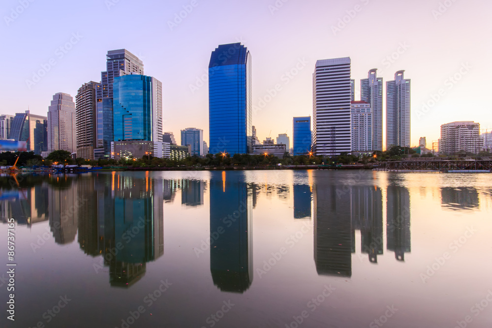 Building with Reflection in Bangkok, Thailand