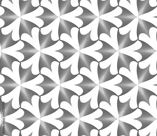 Monochrome striped pointy three pedal flowers