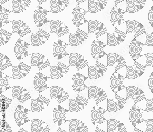 Monochrome tetrapods with striped rounded corners