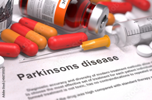 Diagnosis - Parkinsons Disease. Medical Concept. photo