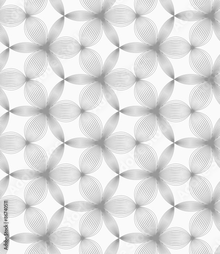 Slim gray small hatched thick and thin trefoils