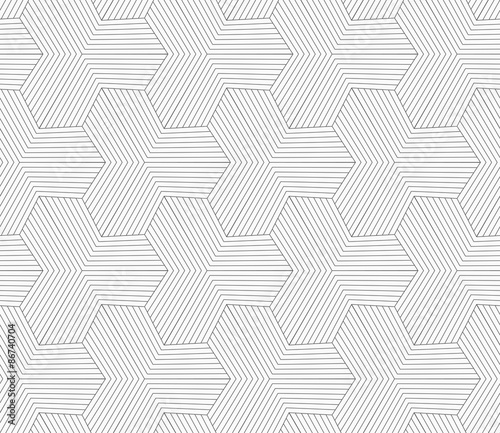 Slim gray striped hexagons forming tetrapods