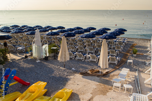 Beautiful view on the beach in Nice (France)