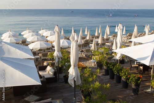 Beautiful view on the beach in Nice (France)