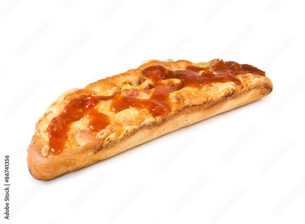 Isolated image of buns with sausage and cheese