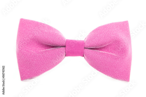 Red bow tie accessory for respectable people on an isolated whit